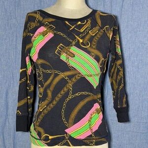 Lauren Ralph Lauren Multicolor Chain Pattern thermal Top